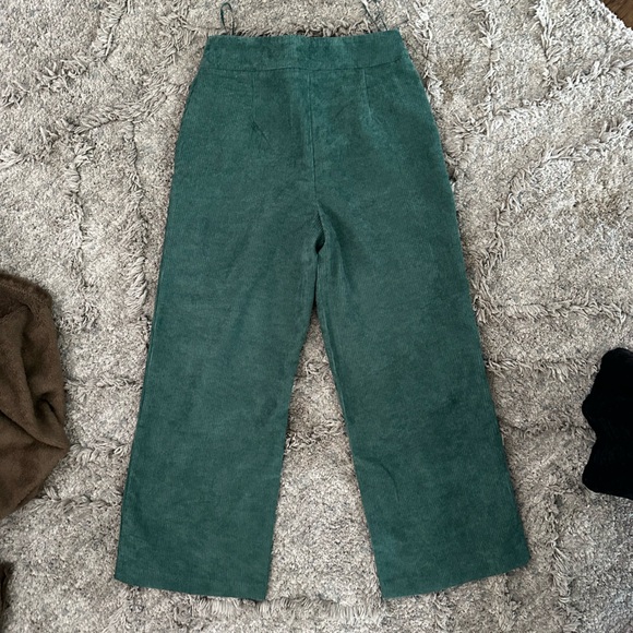 Louche Keeping the Cord Score Wide-Leg Pants in Teal Green, 10 (UK), Mod Cloth - Picture 3 of 6
